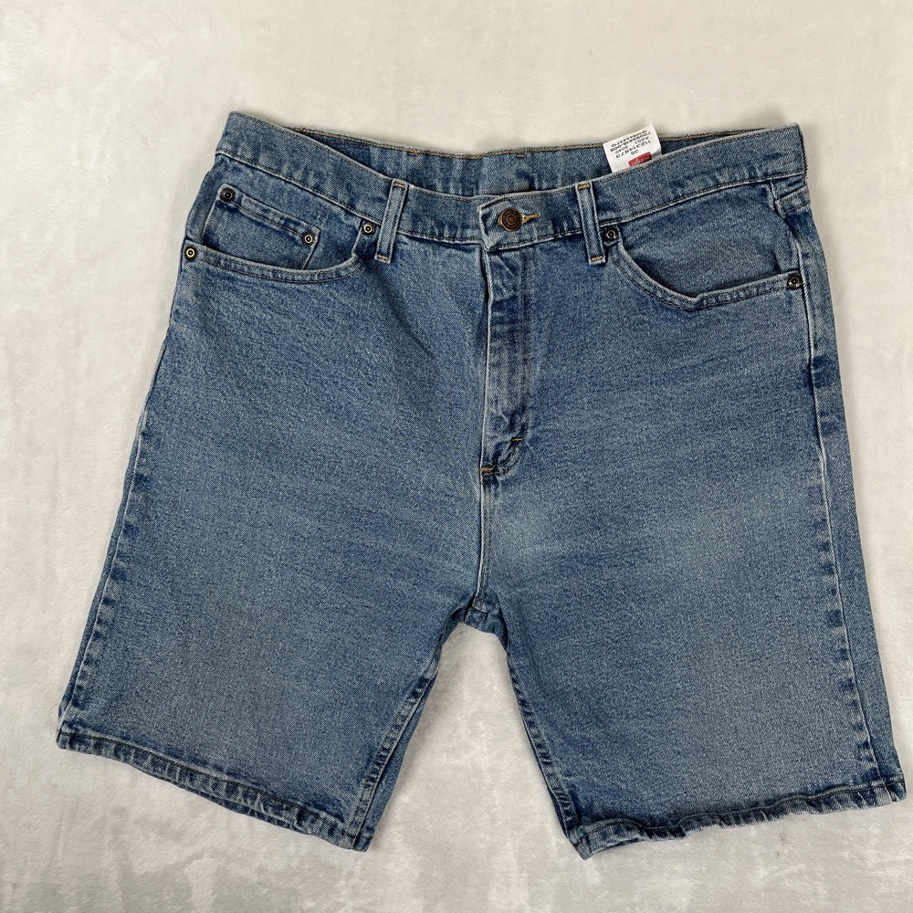 Vintage Wrangler Denim Shorts Mens 36 Blue Medium Wash 9 Inseam Y2K